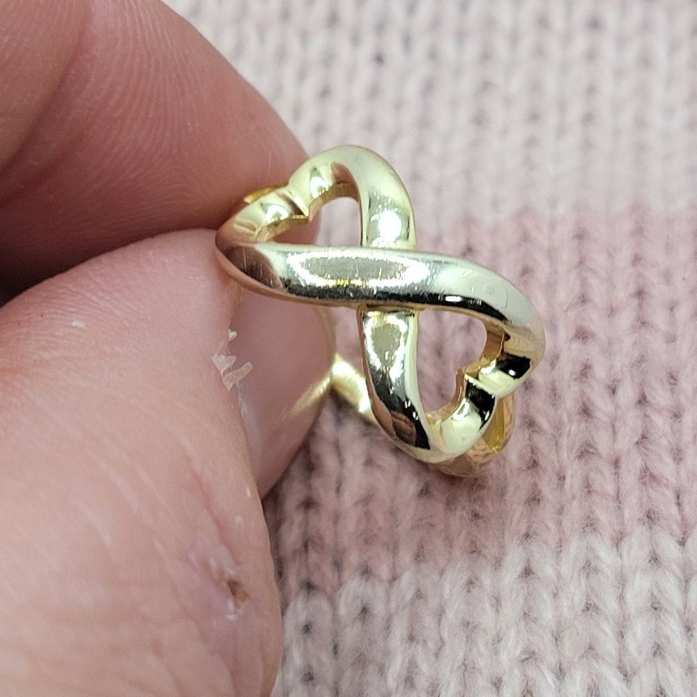 3/$30 🖤 14K GOLD 925 STERLING SILVER INFINITY HEART RING